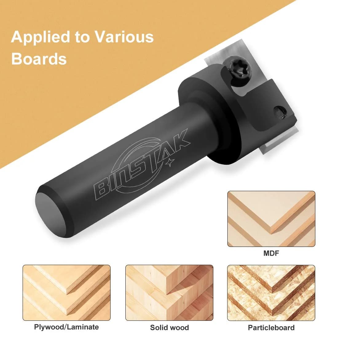 BINSTAK CNC Spoilboard Surfacing Router Bit 1/2" Shank 1" Diameter | Heavy Duty Insert Carbide thumbnail 6