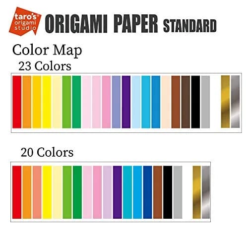 [Taro's Origami Studio] Standard 6 Inch One Sided 20 Colors 200 Sheets Square Easy Fold Premium Japanese Paper for Beginner (Gold and Silver Included) Made in Japan thumbnail 2