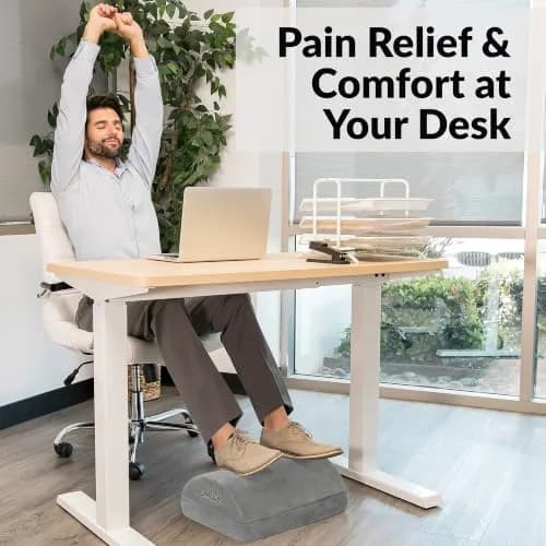 ComfiLife Foot Rest for Under Desk at Work | Adjustable Memory Foam Foot Stool for Back & Hip Pain Relief (Gray) thumbnail 8