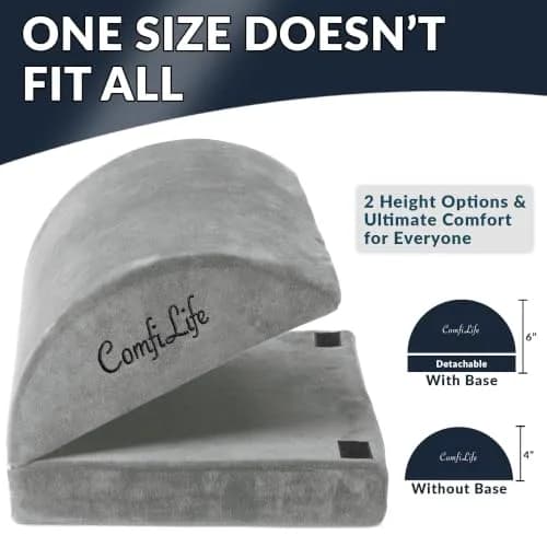ComfiLife Foot Rest for Under Desk at Work | Adjustable Memory Foam Foot Stool for Back & Hip Pain Relief (Gray) thumbnail 3