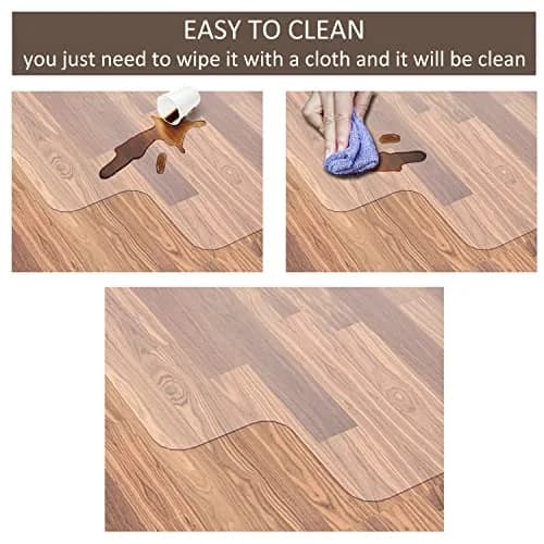 HOMEK Clear Office Chair Mat for Hardwood Floor 91cm x 122cm (36"x 48") | Protects Floors from Scratches thumbnail 5