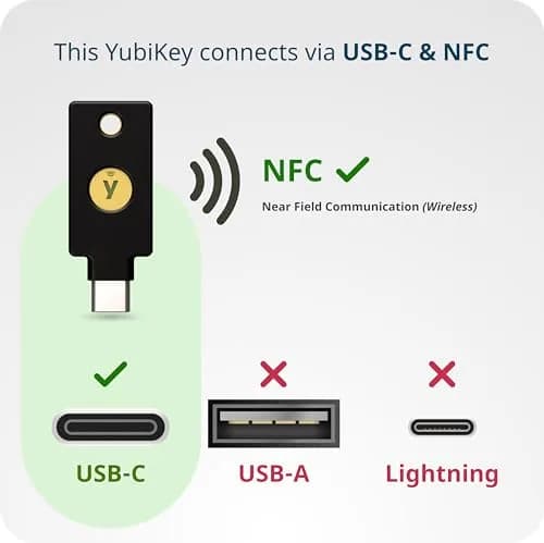 Yubico YubiKey 5C NFC Security Key - USB-C & NFC Authentication | FIDO Certified thumbnail 6