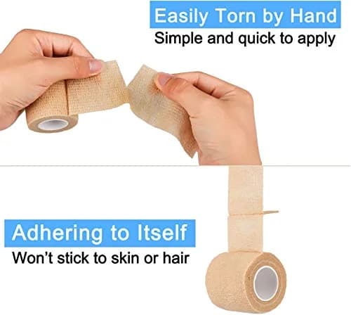 Mooerca Self Adherent Cohesive Wrap Bandages 2'' | Breathable Elastic First Aid Tape for Sports & Wound Care thumbnail 4