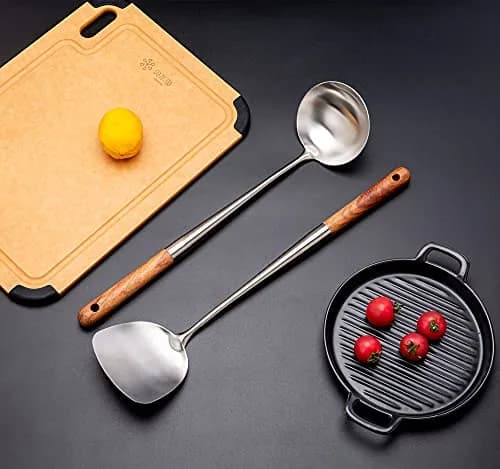 FJNATINH Wok Spatula - 17 Inch Stainless Steel Wok Turner for Cast Iron Skillet | Durable, Heat-Resistant & Dishwasher Safe thumbnail 5
