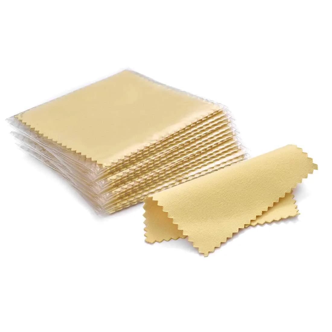 SEVENWELL Yellow Jewelry Cleaning Cloths, 50 Pcs - Polishes Silver, Gold, Platinum - main product image