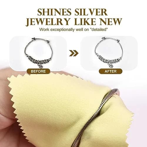SEVENWELL Yellow Jewelry Cleaning Cloths, 50 Pcs - Polishes Silver, Gold, Platinum thumbnail 3