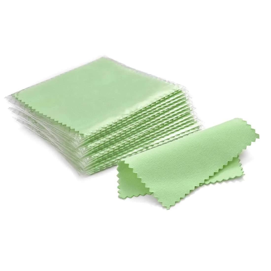 SEVENWELL Green Jewelry Cleaning Cloths (50pcs) - Polishes Sterling Silver, Gold, Platinum - main product image
