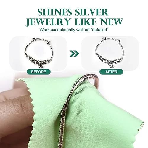 SEVENWELL Green Jewelry Cleaning Cloths (50pcs) - Polishes Sterling Silver, Gold, Platinum thumbnail 3