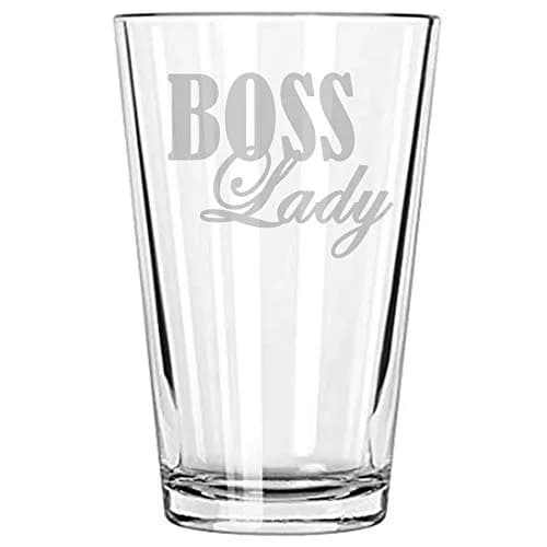Alankathy Mugs Bosslady Boss Lady Beer Glass 0.35L | Permanent Etched Design, Dishwasher Safe, USA Made (70-120 chars) thumbnail 1