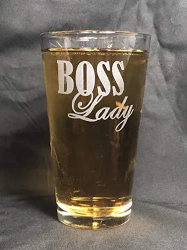 Alankathy Mugs Bosslady Boss Lady Beer Glass 0.35L | Permanent Etched Design, Dishwasher Safe, USA Made (70-120 chars) thumbnail 2