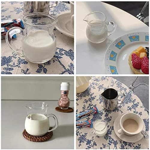 DGQ Classic Glass Creamer Pitcher 4oz Pack of 2 | Elegant Hand-Blown Milk Pourer for Coffee & Tea thumbnail 6