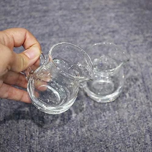 DGQ Classic Glass Creamer Pitcher 4oz Pack of 2 | Elegant Hand-Blown Milk Pourer for Coffee & Tea thumbnail 3