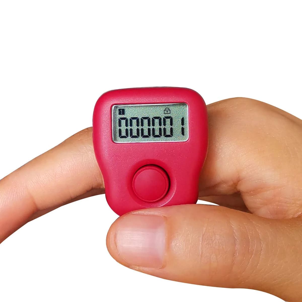 Arvakr Rechargeable Silent Finger Counter with LED, 6 Channels | Red - main product image