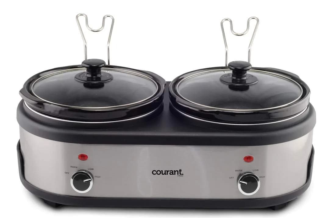 Courant Double Slow Cooker 2.5 Quart | Individual Pots with Easy Cooking & Dishwasher Safe Stoneware - main product image