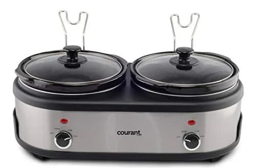 Courant Double Slow Cooker 2.5 Quart | Individual Pots with Easy Cooking & Dishwasher Safe Stoneware thumbnail 1