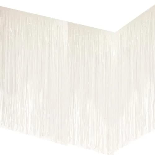 allgala White Tinsel Table Skirt 2-Pack 274 cm (108 Inch) x 74 cm (29 Inch) | Metallic Foil Fringe for Parties thumbnail 4