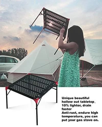 iClimb Large Extendable Folding Camping Table | Waterproof Aluminum, 66 lbs Max Load, Compact & Stable thumbnail 4