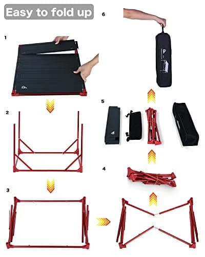 iClimb Large Extendable Folding Camping Table | Waterproof Aluminum, 66 lbs Max Load, Compact & Stable thumbnail 6