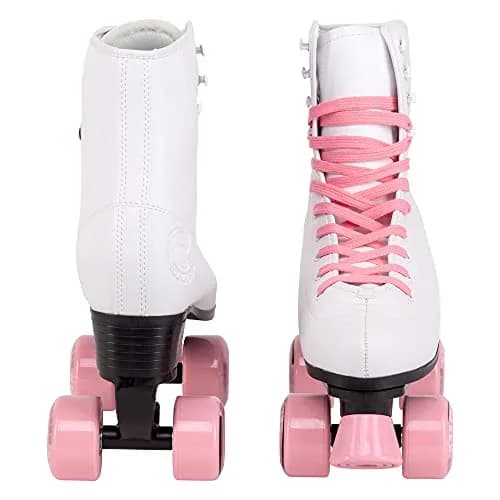 C SEVEN C7skates Quad Roller Skates | Retro Design (Candy Pink, Youth 2) with Wide Wheels & Outdoor Suitability thumbnail 4