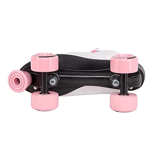 C SEVEN C7skates Quad Roller Skates | Retro Design (Candy Pink, Youth 2) with Wide Wheels & Outdoor Suitability thumbnail 5
