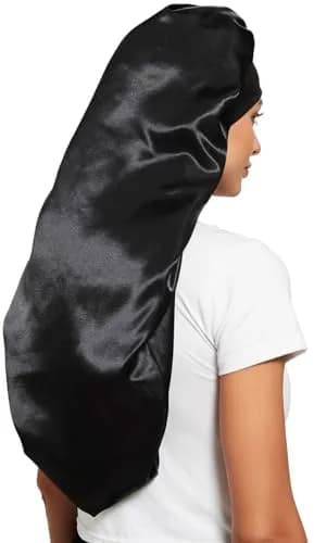 Wbfwbb Extra Long Satin Braid Bonnet for Sleeping | Adjustable Drawstring Hair Wrap for Braids, Curly, Long Hair thumbnail 5