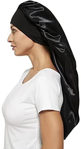 Wbfwbb Extra Long Satin Braid Bonnet for Sleeping | Adjustable Drawstring Hair Wrap for Braids, Curly, Long Hair thumbnail 7