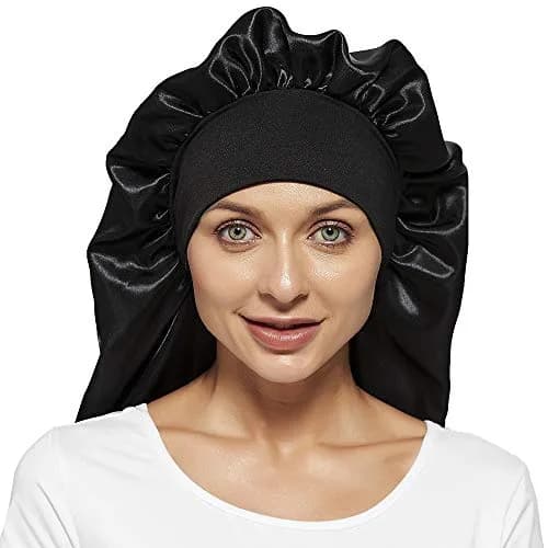 Wbfwbb Extra Long Satin Braid Bonnet for Sleeping | Adjustable Drawstring Hair Wrap for Braids, Curly, Long Hair thumbnail 3