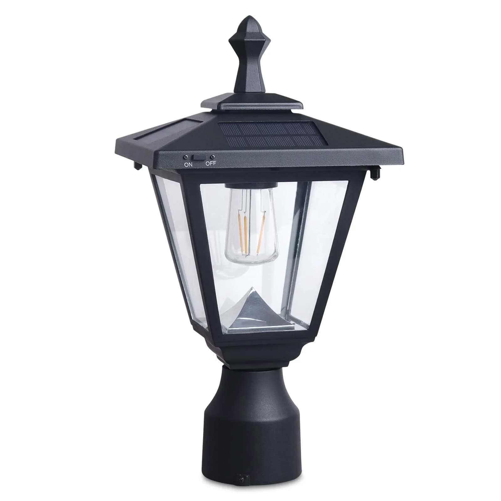KMC LIGHTING Solar Post Light ST4330Q-A | Waterprooff Aluminum Outdoor Garden Lamp — Black