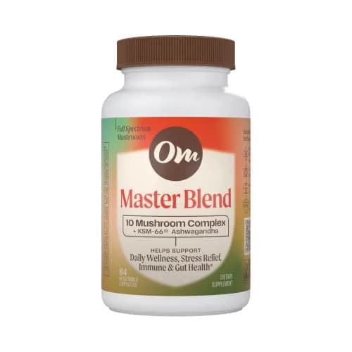 OM MUSHROOM SUPERFOOD Master Blend Mushroom Capsules | Organic 84 Count for Immunity & Gut Health thumbnail 1