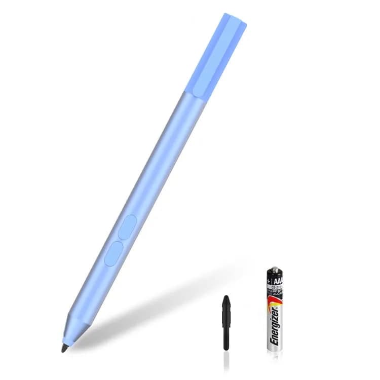 hacey Precision Stylus Pen for Surface Pro 11/10/X/9/8/7/6/5/4/3, 1024 Pressure Levels, Palm Rejection | Aluminum Body, Replaceable AAAA Battery — Blue