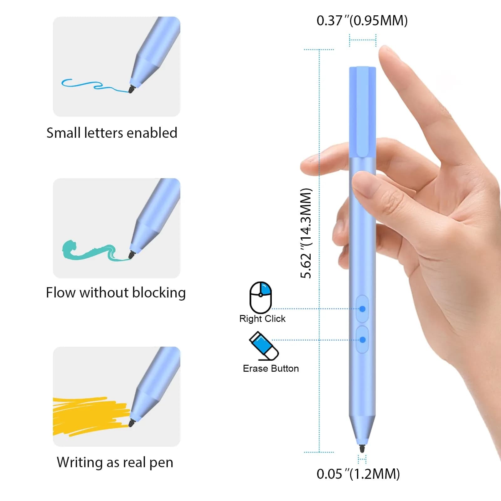 hacey MPP 1.51 Pen for Surface Pro 11/10/X/9/8 300-Day Battery Life | Precision Stylus for Digital Art & Notes - view 3