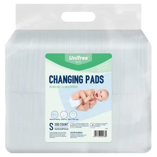 UNIFREE Disposable Changing Pads 17x24inch | Waterproof, Ultra Soft, 200 Count thumbnail 1
