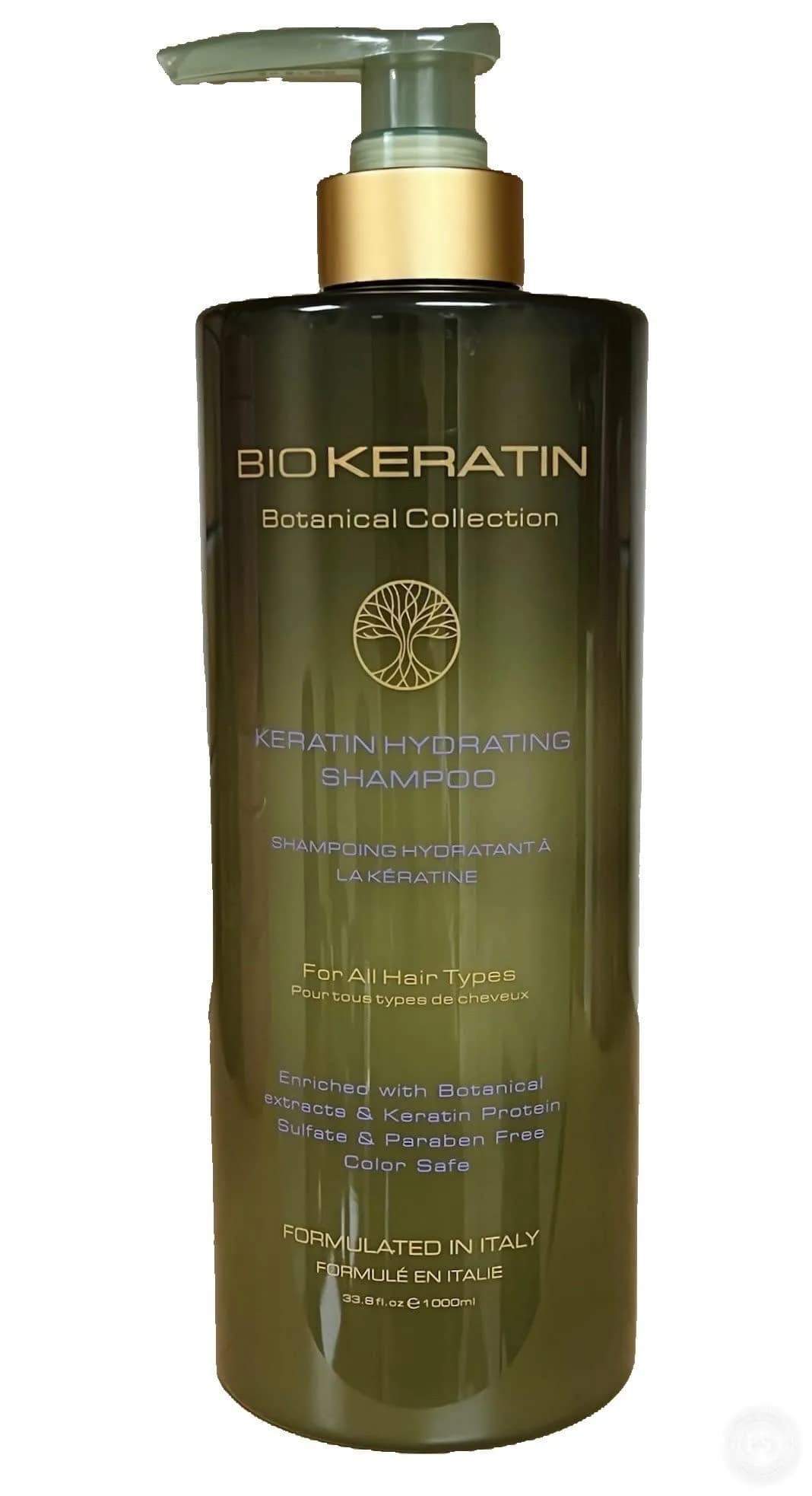 Bio PureOils Bio Keratin Hydrating Shampoo 1000ml (33.8 Fl Oz) | For All Hair Types - main product image