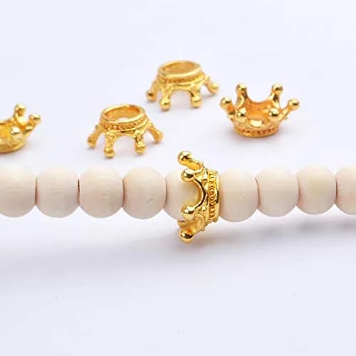 BronaGrand 50pcs Crown Shape Charms Loose Beads Alloy Spacer Beads 13x10mm | DIY Jewelry Connector thumbnail 5