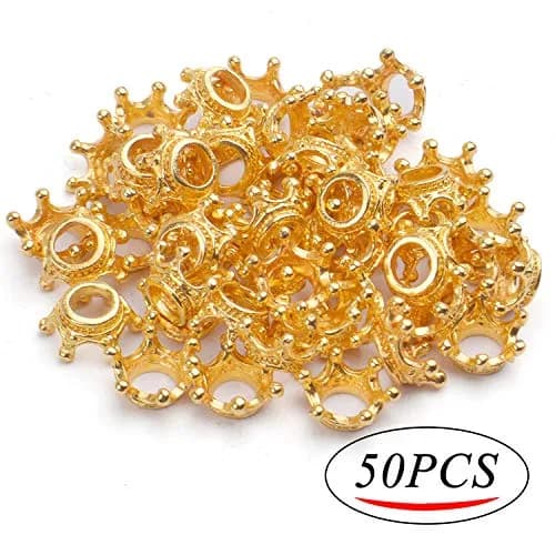 BronaGrand 50pcs Crown Shape Charms Loose Beads Alloy Spacer Beads 13x10mm | DIY Jewelry Connector thumbnail 2