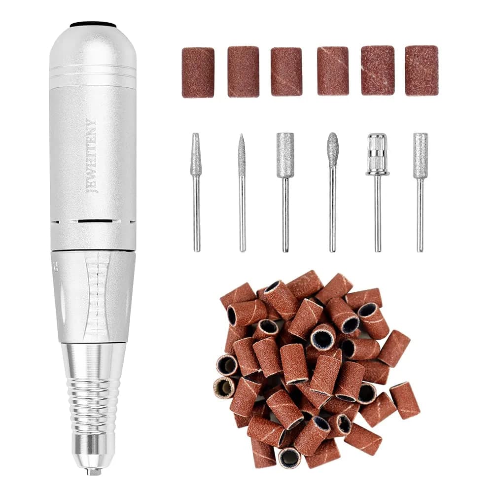 JEWHITENY SG707 Professional Rechargeable Nail Drill 35000 RPM in Sliver | Acrylic & Gel Nail Care - main product image