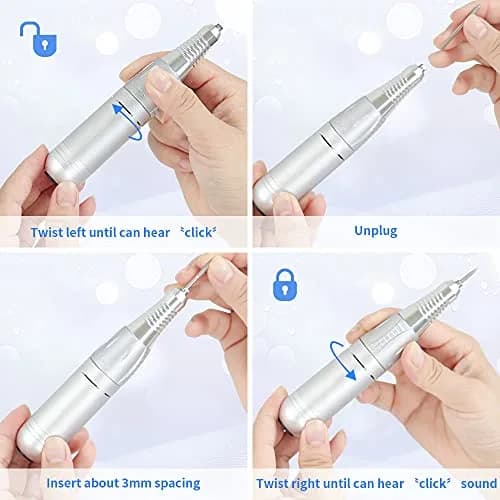 JEWHITENY Portable Electric Nail Drill Machine 35000 RPM with 50 Sanding Bands | Professional Manicure Pedicure Tool thumbnail 4