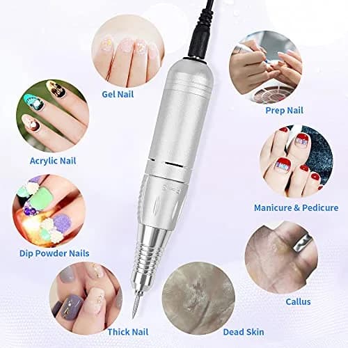 JEWHITENY Portable Electric Nail Drill Machine 35000 RPM with 50 Sanding Bands | Professional Manicure Pedicure Tool thumbnail 5