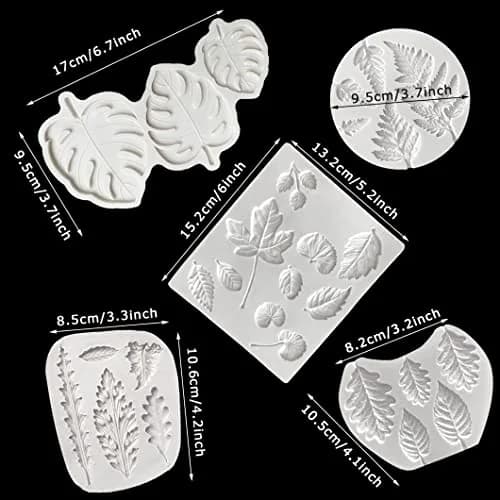 Rolin Roly 5Pcs Leaf Fern Fondant Cake Molds Silicone Mold Reusable Flexible Baking Tool thumbnail 6