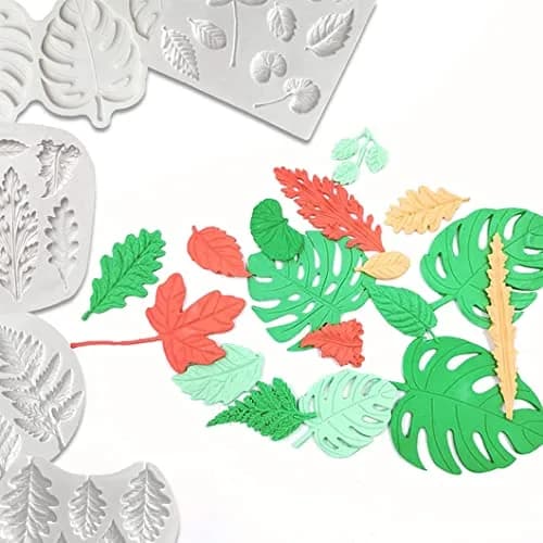 Rolin Roly 5Pcs Leaf Fern Fondant Cake Molds Silicone Mold Reusable Flexible Baking Tool thumbnail 7