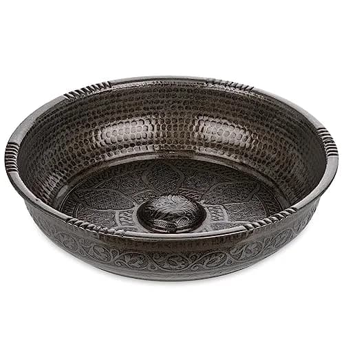 Alisveristime Turkish Hammam Bowl Black 20 cm (7.87 in) | Authentic Zamac with Turkish Motifs thumbnail 1