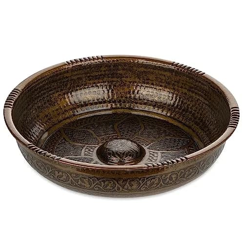 Alisveristime Turkish Hammam Bowl 20 cm (7.87 in) Antique Green | Authentic Zamac Bath Accessory thumbnail 1