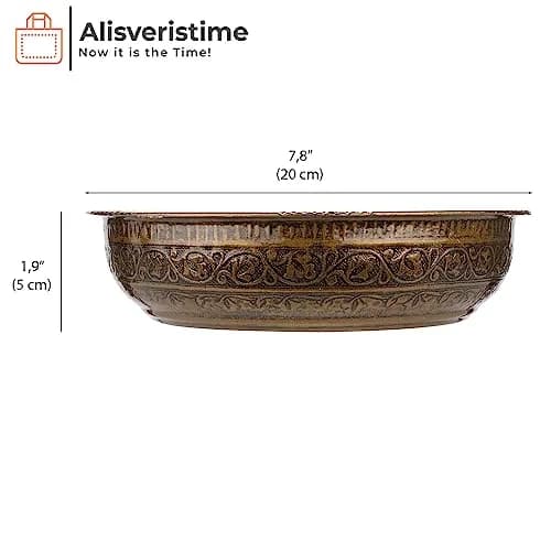 Alisveristime Turkish Hammam Bowl 20 cm (7.87 in) Antique Green | Authentic Zamac Bath Accessory thumbnail 3