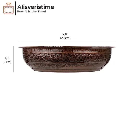 Alisveristime Turkish Hammam Bowl, Zamac, 20 cm | Authentic Turkish Bath Accessory for Spa & Decor thumbnail 3