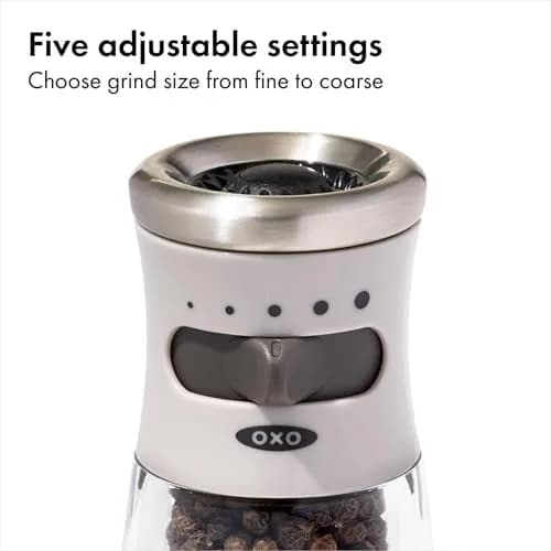 OXO Good Grips Contoured Pepper Grinder with Adjustable Ceramic Mill | Precise, Durable & Stylish (One size, Gray) thumbnail 4