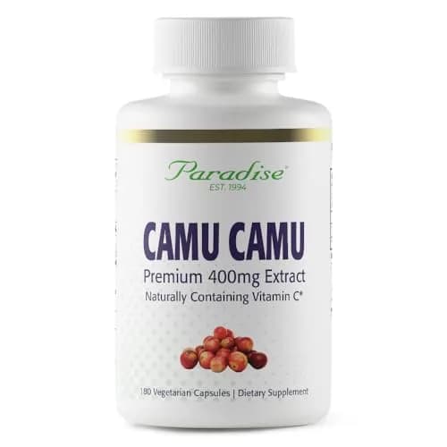 Paradise Herbs & Essentials Organic Camu Camu Extract 400 mg 180 Caps | Supports Immune & Antioxidant Health thumbnail 1