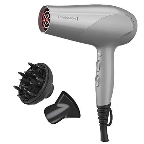 Remington Ionic Ceramic Hairdryer Black/Coral 1875 Watts | Smooth & Shiny Strands — Grey