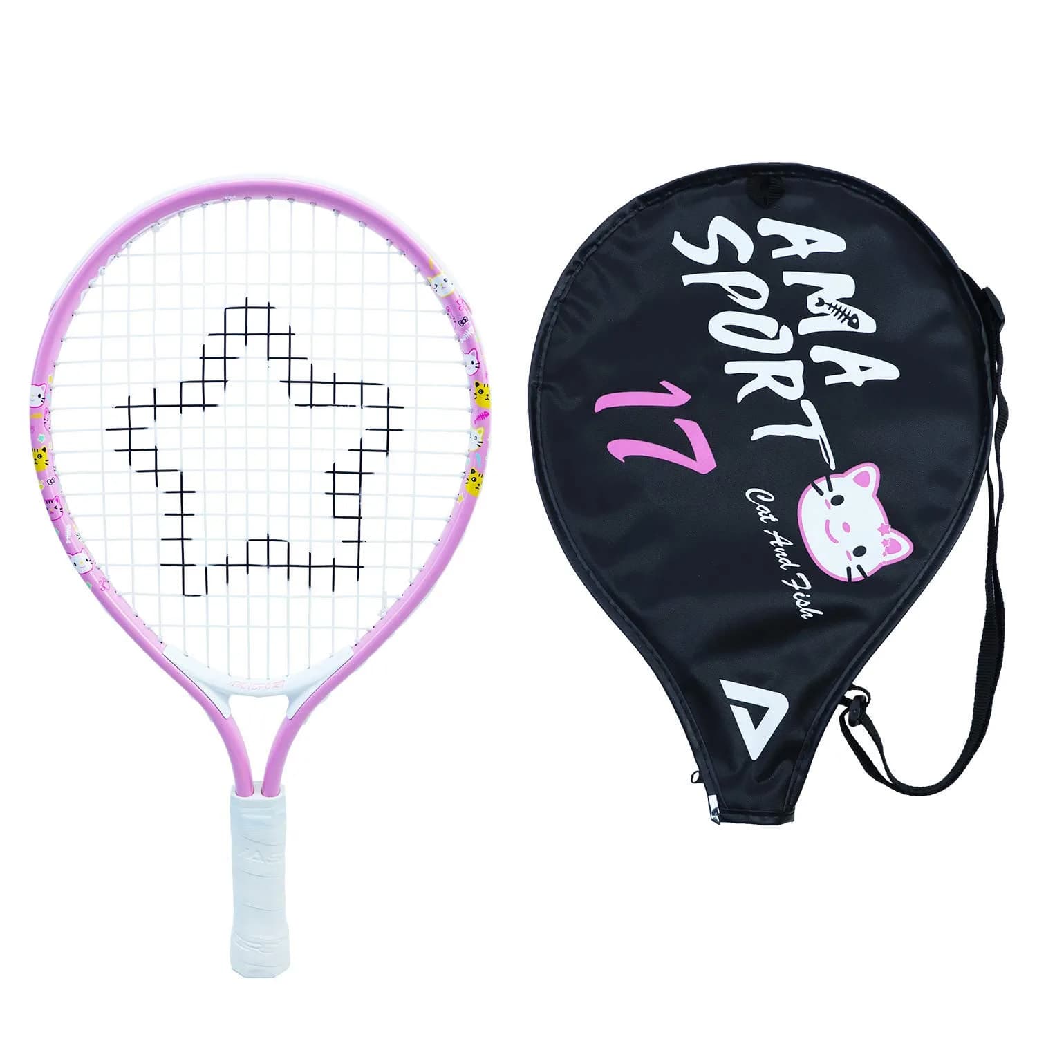 AMA SPORT 17 inch (43.18 cm) Junior Tennis Racket | ITF Play+Stay Certified for Beginners