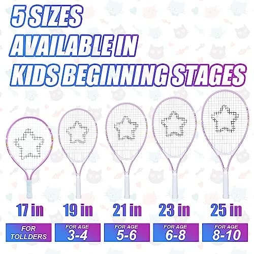 AMA SPORT 19 inch Kids Tennis Racket | Aluminum Frame, 80 sq in Head Size, 4 inch Grip thumbnail 4