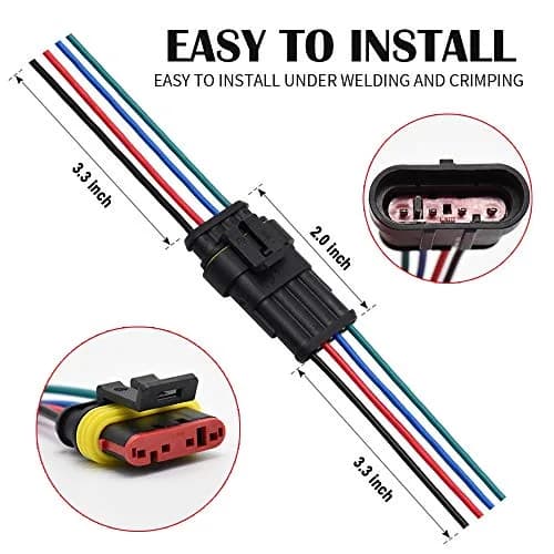 G 4 Pin Connector 16AWG Waterproof Connectors Male Female Wire Plugs with 3.3 inch Cable (5 Sets) thumbnail 7
